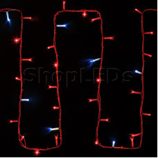 Гирлянда модульная  Дюраплей LED  20м  200 LED  белый каучук , мерцающий Flashing (каждый 5-й диод), Красная